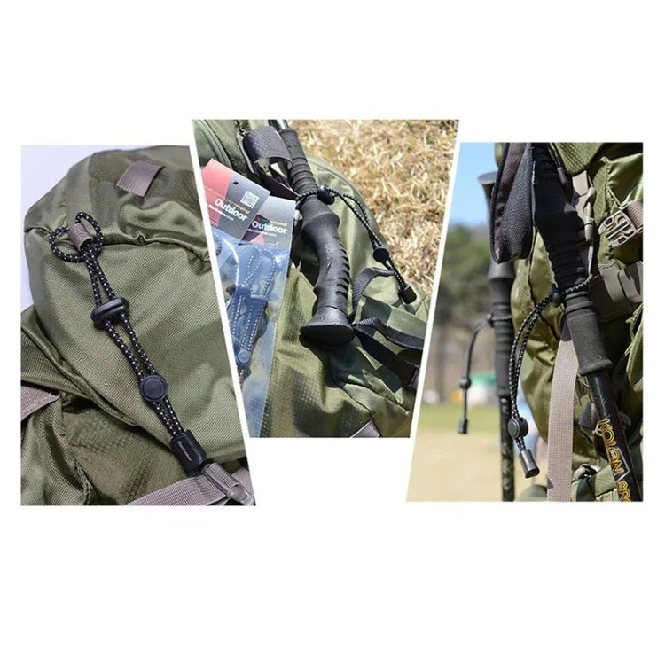Mochila de Montanhismo ao Ar Livre com Fivela Elástica para Fixação de Corda de Bastão de Trekking
