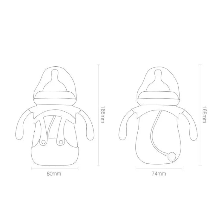 Biberão para Bebé em Vidro de Borosilicato Alto com Capa de Silicone, 240ml