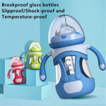 Biberão para Bebé em Vidro de Borosilicato Alto com Capa de Silicone, 240ml