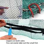 Rede de Pesca com Gaiola de Mola Rede Automática Dobrável para Camarão Gaiola Redonda de Mola, Malha Especial Grande, Malha Encriptada Grande