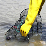 Rede de Pesca com Gaiola de Mola Rede Automática Dobrável para Camarão Gaiola Redonda de Mola, Malha Especial Grande, Malha Encriptada Grande