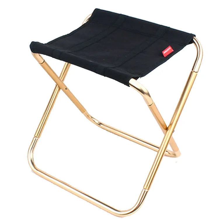 Banco Dobrável Portátil CLS Grande em Liga de Alumínio 7075 para Exterior, Cadeira Dobrável para BBQ e Pesca, Tamanho: 30x25x31cm, CLS Grande 7075 (Preto)