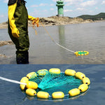 Rede de Pesca Flutuante Exterior com 3 Círculos Dobráveis, Gaiola de Peixe Portátil Multi-Flutuador para Pesca Marinha