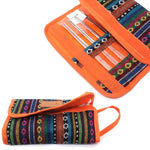 Conjunto de 12 Peças de Talheres para Exterior, Pauzinhos, Faca, Garfo e Colher em Aço Inoxidável Portáteis para Camping, Bolsa para Piquenique
