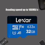 Cartão de Memória TF Lexar 633x 32GB de Alta Velocidade para Telemóvel e Gravador de Condução, 32GB