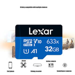 Cartão de Memória TF Lexar 633x 32GB de Alta Velocidade para Telemóvel e Gravador de Condução, 32GB