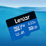 Cartão de Memória TF Lexar 633x 32GB de Alta Velocidade para Telemóvel e Gravador de Condução, 32GB