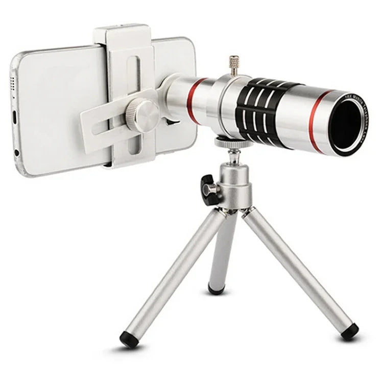 Acessórios para Telemóvel Telescópio Bolanke para Exterior Lente Telefoto para Fotografia com Clipe Metálico Universal, 12X, 18X
