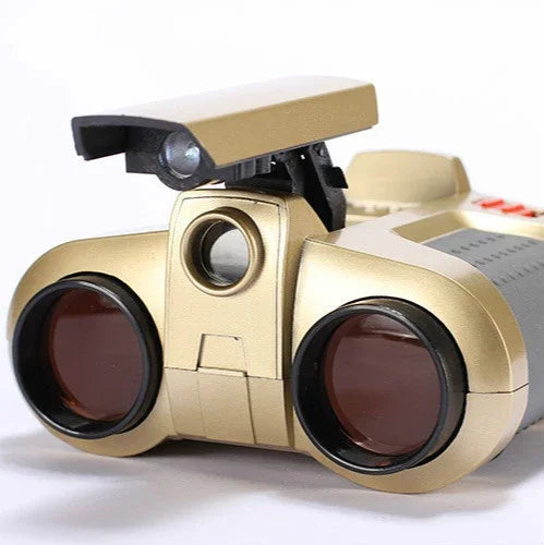 Dispositivo de Visão Noturna Infantil Binóculos 4X30 com Luzes e Foco Ajustável, 4X30