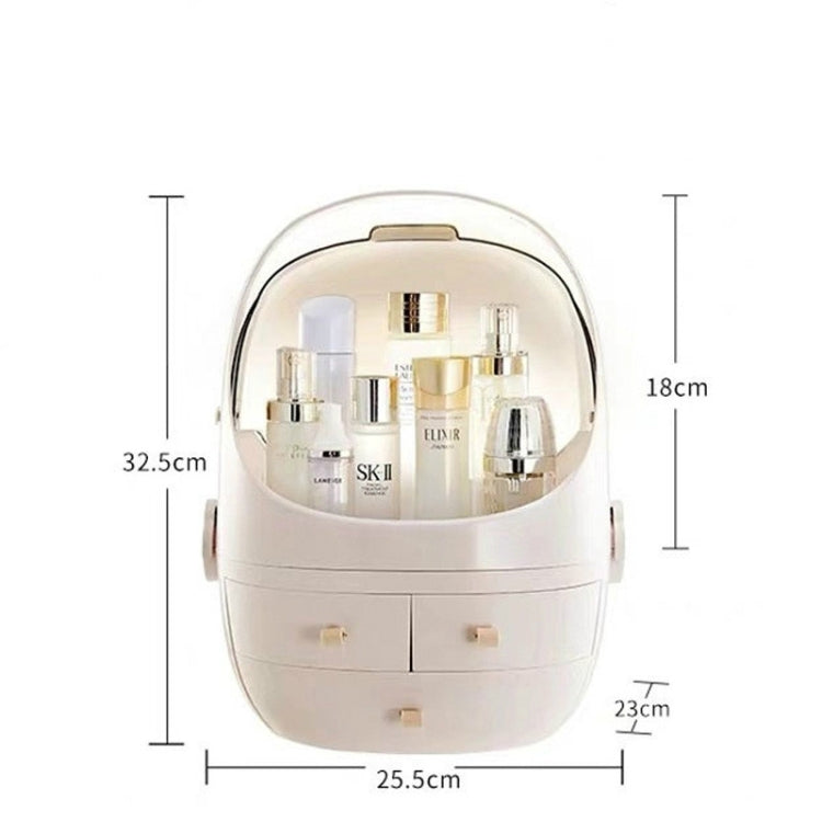 Caixa de Armazenamento Cosmética Redonda Transparente Portátil à Prova de Pó, Pequeno Pó de Beleza, Pequeno Branco Pérola