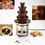 Fonte de chocolate elétrica de 4 camadas, máquina de fondue de chocolate derretido em cascata, 4 níveis
