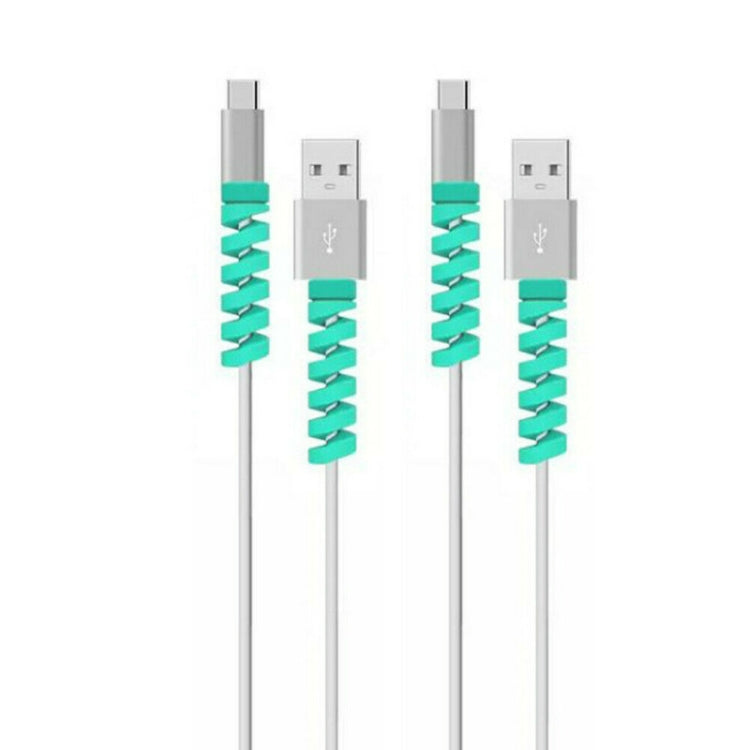 4 Unidades de Capa Protetora em Silicone Estilo Espiral para Cabo de Dados Anti-Quebra
