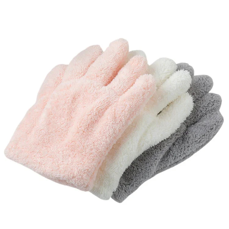 Luva de Cabelo de Secagem Rápida Singe Luvas de Veludo Coral Absorventes de Secagem Rápida