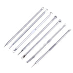 Conjunto de 7 em 1 de Agulhas para Acne em Aço Inoxidável Extrator de Acne Agulha para Acne