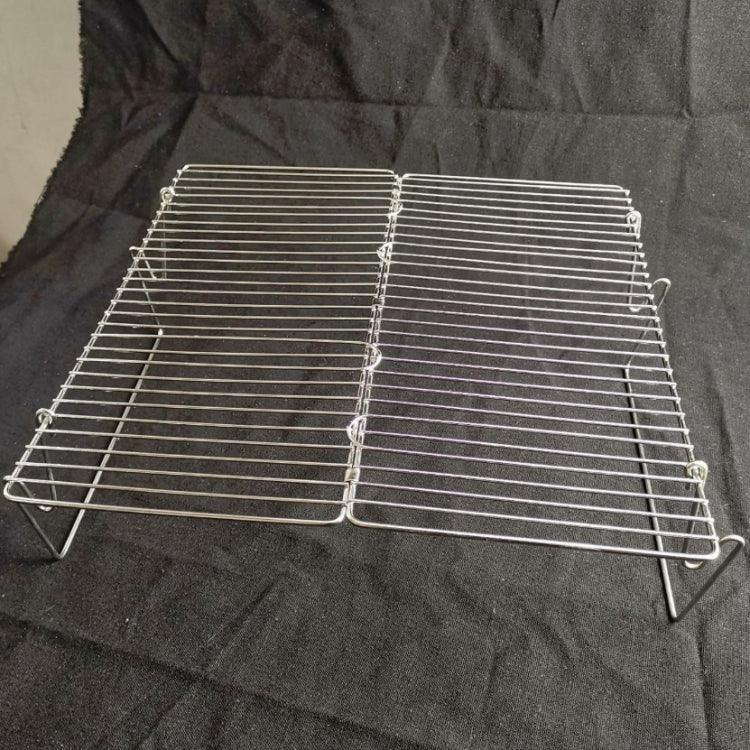 Grelhador de Churrasco Elevável para Camping em Aço Inoxidável, Grelhador Dobrável para Carvão e Madeira, 31x31x21cm