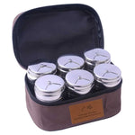 Conjunto Portátil de Frascos para Especiarias em Aço Inoxidável para Churrasco ao Ar Livre