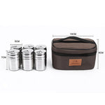 Conjunto Portátil de Frascos para Especiarias em Aço Inoxidável para Churrasco ao Ar Livre