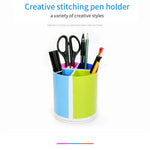 Suporte de Canetas Redondo de Escritório Multifuncional Colorido e Destacável, Suporte de Canetas Redondo