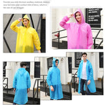 Capa de Chuva Transparente Descartável PEVA para Caminhadas ao Ar Livre, Capa de Chuva Siamês