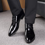 Sapatos Masculinos de Couro com Textura de Crocodilo Brilhante e Bico Apontado, 38, 39, 40, 41, 42, 43, 44, 45