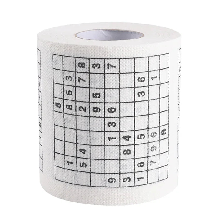 3 Rolos de Papel Higiénico Criativo Sudoku, Papel de Lenço Facial, 3 Rolos