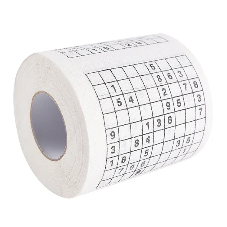 3 Rolos de Papel Higiénico Criativo Sudoku, Papel de Lenço Facial, 3 Rolos