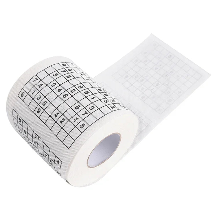3 Rolos de Papel Higiénico Criativo Sudoku, Papel de Lenço Facial, 3 Rolos