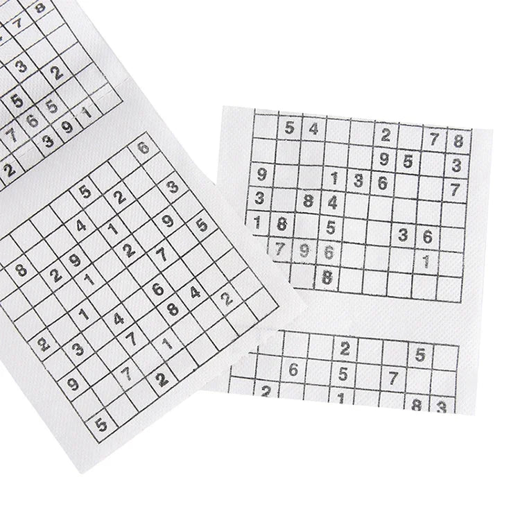 3 Rolos de Papel Higiénico Criativo Sudoku, Papel de Lenço Facial, 3 Rolos