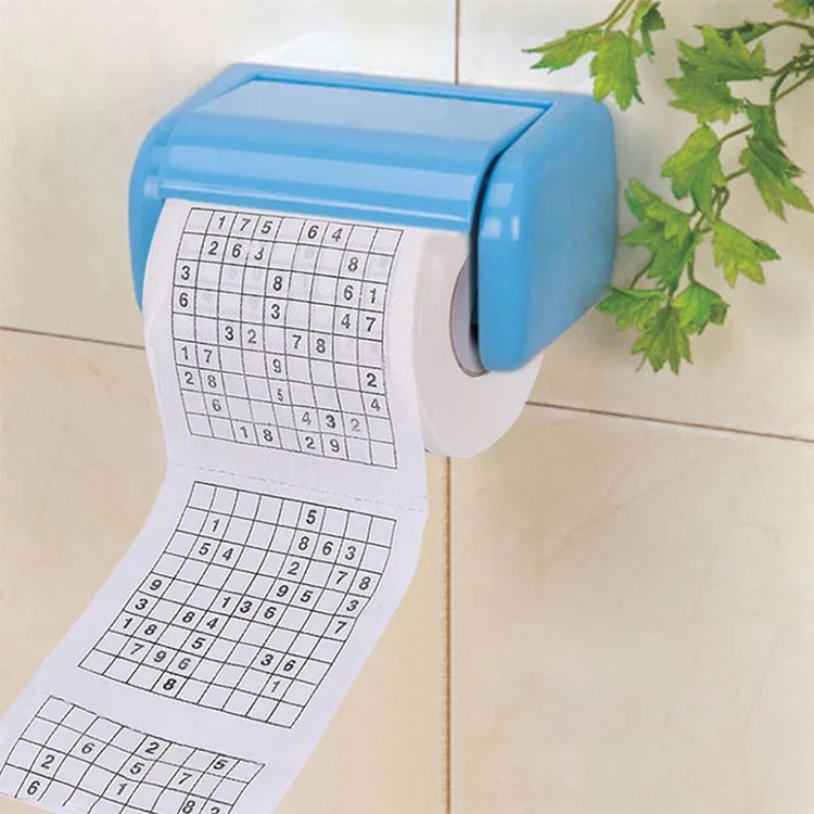 3 Rolos de Papel Higiénico Criativo Sudoku, Papel de Lenço Facial, 3 Rolos