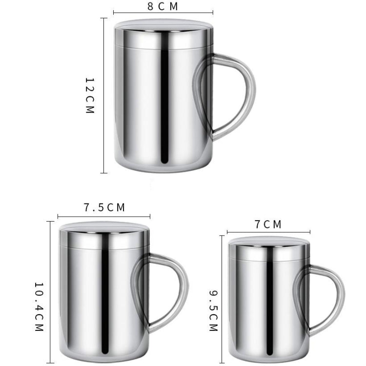Canecas de Bebida com Dupla Isolação em Aço Inoxidável 304, Copos Duráveis com Tampa para Café, Leite e Água, 304 Aço Inoxidável 200ml, 304 Aço Inoxidável 300ml, 304 Aço Inoxidável 400ml