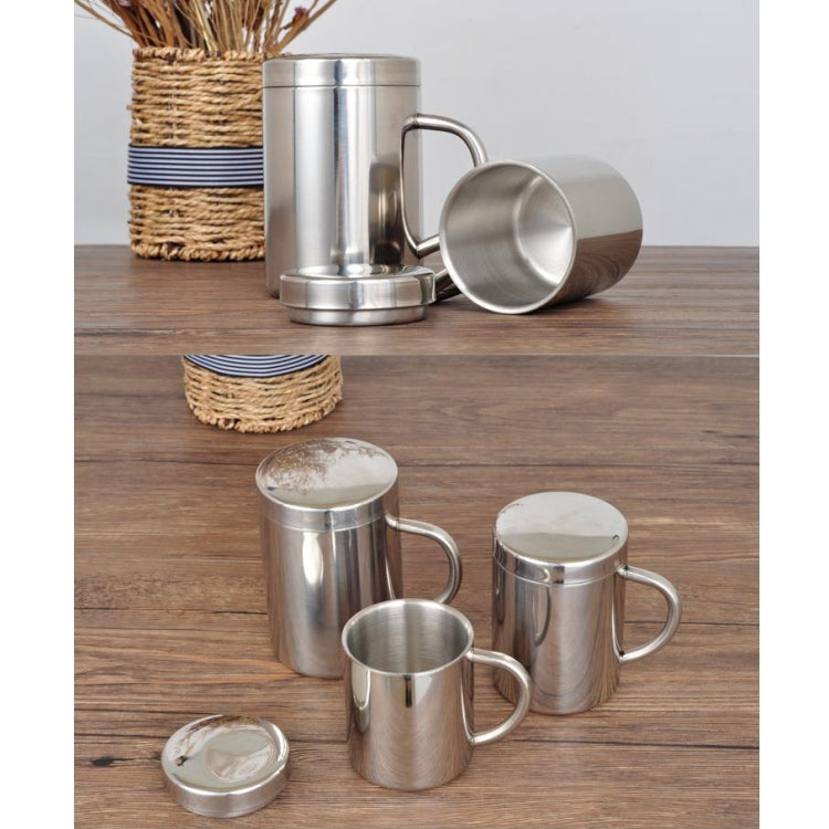 Canecas de Bebida com Dupla Isolação em Aço Inoxidável 304, Copos Duráveis com Tampa para Café, Leite e Água, 304 Aço Inoxidável 200ml, 304 Aço Inoxidável 300ml, 304 Aço Inoxidável 400ml