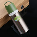 Garrafa Térmica de Vácuo Portátil para Carro, Estudante, Criança, Negócios, Chá, Isolamento Frio, Aço Inoxidável, 300-400ml