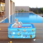 Piscina Insuflável Quadrada para Bebés com Padrão Aeroespacial, Interior e Exterior, 120 x 85 x 35cm