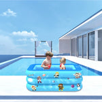 Piscina Insuflável Quadrada para Bebés com Padrão Aeroespacial, Interior e Exterior, 120 x 85 x 35cm