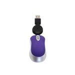 Mini Rato de Computador com Cabo USB Retrátil Óptico Ergonómico 1600 DPI Pequeno e Portátil para Portátil