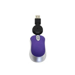Mini Rato de Computador com Cabo USB Retrátil Óptico Ergonómico 1600 DPI Pequeno e Portátil para Portátil