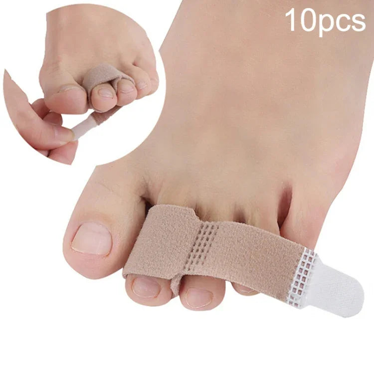 10 pcs Corrector de Dedo do Pé com Endireitador de Dedo, Bandagem com Fecho de Gancho e Argola, Separador de Dedos, Tala para Dedo do Pé