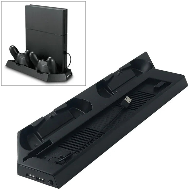 Suporte Multifuncional para Consola KJH PSLIM-03 com Ventoinha de Arrefecimento e Carregador para PS4 / SLIM, PSLIM-03