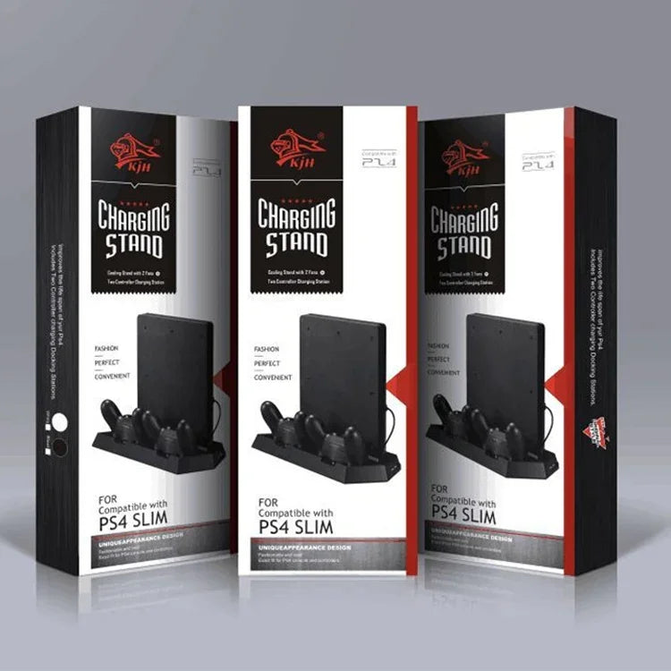 Suporte Multifuncional para Consola KJH PSLIM-03 com Ventoinha de Arrefecimento e Carregador para PS4 / SLIM, PSLIM-03