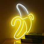 Luz Neon Painel Traseiro Transparente Acrílico LED Decoração de Férias, Cacto, Amor, Gelado, Banana