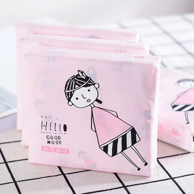 Guardanapo de Papel com Estampa Colorida de Desenho Animado para Uso Doméstico, Entrega de Cor Aleatória, Papel de Desenho Animado