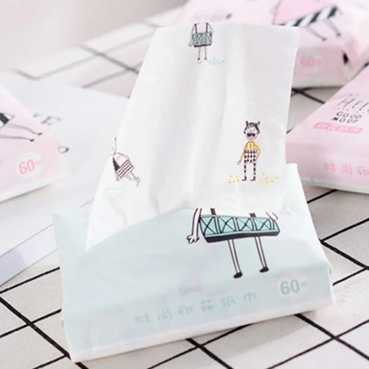 Guardanapo de Papel com Estampa Colorida de Desenho Animado para Uso Doméstico, Entrega de Cor Aleatória, Papel de Desenho Animado