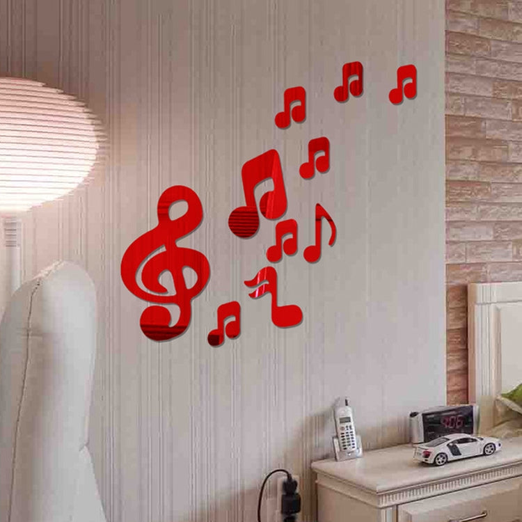 Adesivos de Parede com Espelhos Acrílicos 3D de Notas Musicais, Decoração para Casa, Decoração de Parede para Sala de Estar, Arte DIY