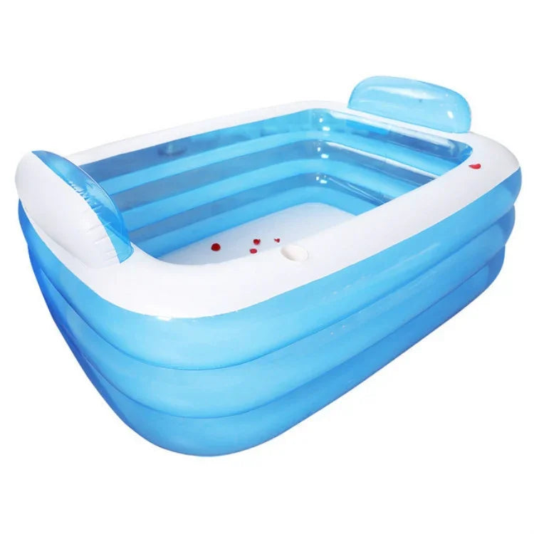 Piscina Insuflável Isolada para Adultos com Três Camadas, Banheira para Bebés, 150 x 105 x 55cm, 180 x 140 x 60cm