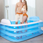Piscina Insuflável Isolada para Adultos com Três Camadas, Banheira para Bebés, 150 x 105 x 55cm, 180 x 140 x 60cm