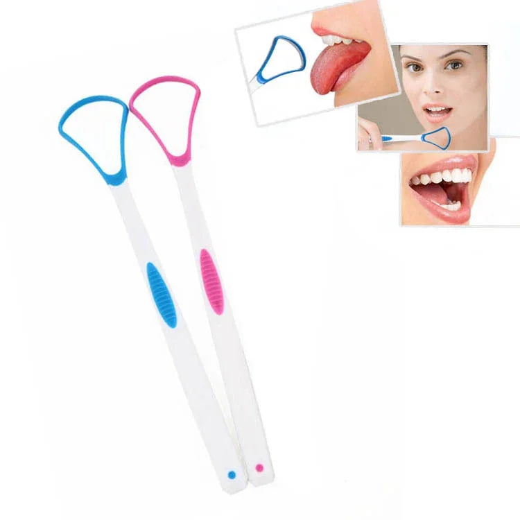 2 Unidades de Raspador para Limpeza da Língua para Remover Mau Hálito Escova de Língua Entrega de Cor Aleatória
