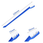 10 Unidades de Escova de Dentes para Cão e Gato, Cuidados Orais Eficazes para Animais, Cabo Azul + Cerdas Médias