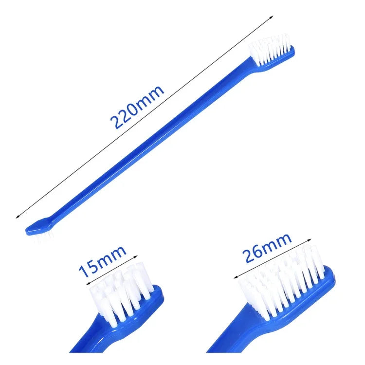 10 Unidades de Escova de Dentes para Cão e Gato, Cuidados Orais Eficazes para Animais, Cabo Azul + Cerdas Médias