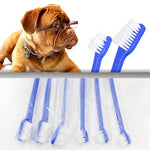 10 Unidades de Escova de Dentes para Cão e Gato, Cuidados Orais Eficazes para Animais, Cabo Azul + Cerdas Médias