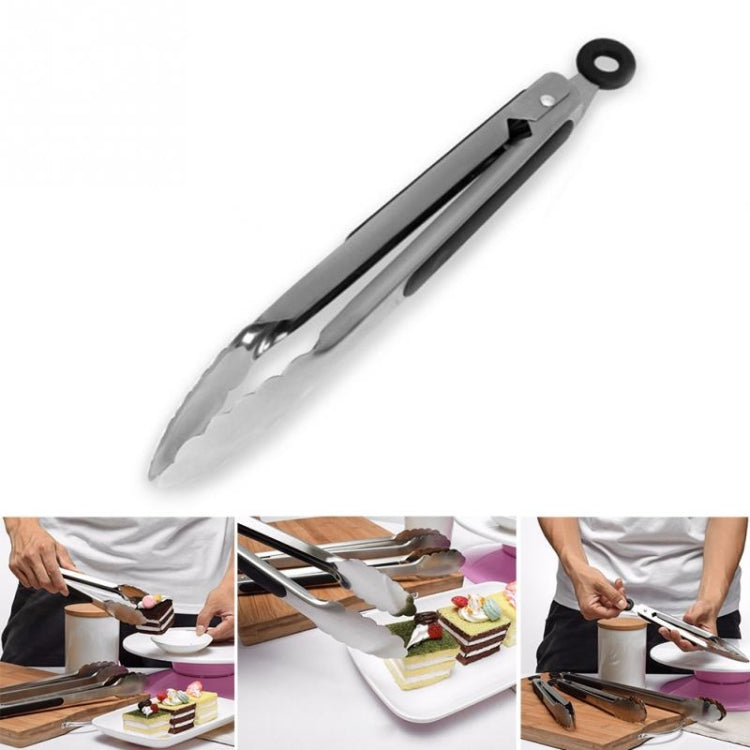 Pinça para churrasco em aço inoxidável com pega de silicone, 9 polegadas, 12 polegadas, 14 polegadas, 16 polegadas